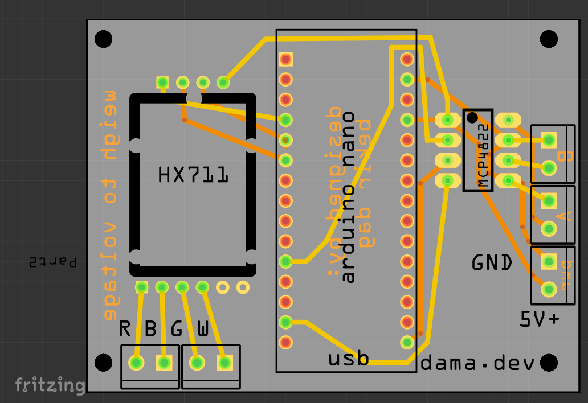 Fritzing breadboard